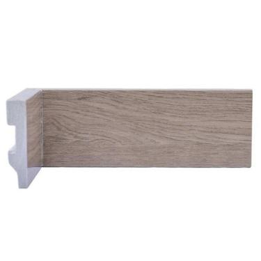 Imagem de Kit com 5 Barras Rodapé de Poliestireno 7cmX15mm Liso Wood 12m - Gradd