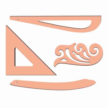 Imagem de Kit réguas corte costura modelagem MDF costura SN Fenix