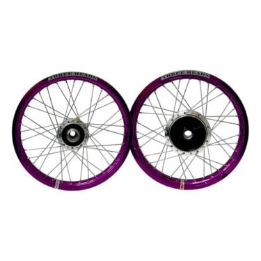 Imagem de Par Roda Aro Three Heads Violeta Disco Titan Fan 150 160 4mm