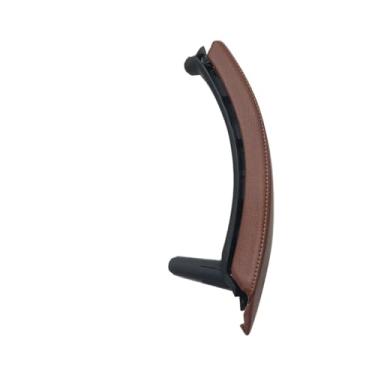 Imagem de Maçaneta interna esquerda e direita da porta do passageiro com conjunto de capa de couro compatível com BMW X5 X6 E70 E71 E72 2007-2014(Left Red Brown)