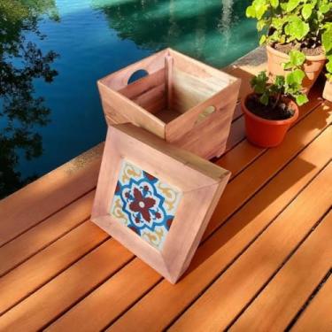 Imagem de Banquinho Baú em Madeira Maciça Rústico – Banco Artesanal com Espaço Interno para Armazenamento – Decorativo e Funcional para Sala, Quarto e Entrada (8, S02)