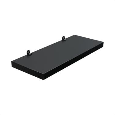 Imagem de Prateleira Preta 25x10 Com Suporte Flutuante Mdf Preto Cozinha Quarto Banheiro Sala
