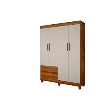 Imagem de Roupeiro Porto 4 Portas Sem Espelho Nogal & Off Sallêto Móveis