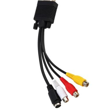Imagem de Luqeeg VGA SVGA para S-Video 3 AV TV Adaptador Conversor Cabo para PC Laptop Conversor de para Entretenimento de Home Theater