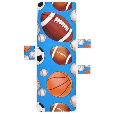 Imagem de Bolas esportivas bola de futebol capa de espreguiçadeira toalha de praia com bolsos floral espreguiçadeira 203 x 76 cm