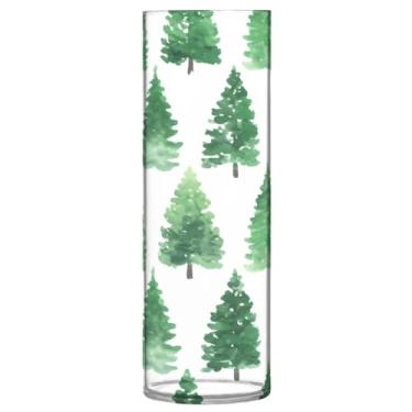 Imagem de CEBUGI Vaso de flor de árvore de Natal 10 cm x 30 cm Vaso cilíndrico para flores, vaso transparente inquebrável para decoração de casa de festa de casamento