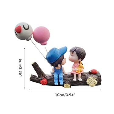 Imagem de Ornamento de painel de carro, decoração de boneca de casal de desenho fofo para interior de carro com fita dupla face, adequado para painel, quarto, casa, mesa, escritório, presente (casal de árvores