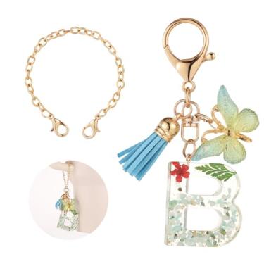 Imagem de Corrente de garrafa para copos Stanley, pingente de letras elegante para copo Stanley com acessórios de borboleta e borla, acessórios de copo compatíveis com Stanley Cup 1,134 g (B)