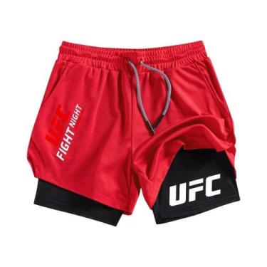 Imagem de Shorts Esportivos Masculinos 2 Em 1 De Secagem Rápida Para Academia E 