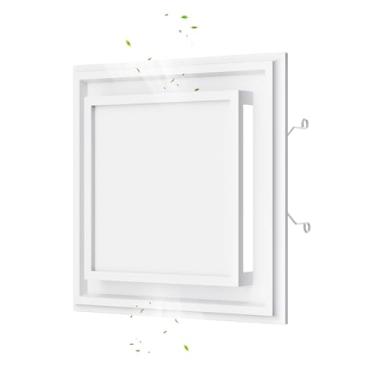 Imagem de S97009648 Substituição da grade do exaustor de banheiro compatível com Bro-an-Nu-Tone 681,682NT,682 Ventilador de ventilação, tampa de ventilação quadrada com molas (branco)