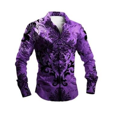 Imagem de Camisa Masculina Amarela De Manga Longa Com Botões Para Festa De Hallo