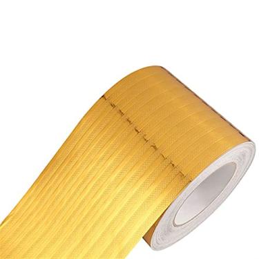 Imagem de Faixa de borda de parede autoadesiva de 5 m, decoração de borda de parede, painéis de parede de PVC, borda de teto, moldura de porta, linha de cintura, decoração de interiores (faixa dourada, 8 cm (L