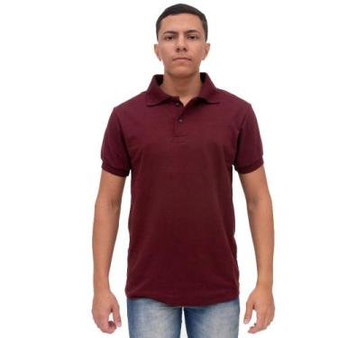 Imagem de Camisa Gola Polo Basica Masculina Manga Piquet Algodao Poliester Lisa 