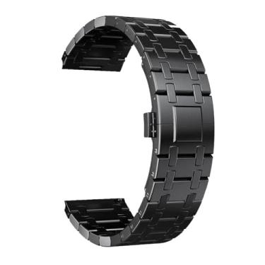 Imagem de HSPTR Pulseira luxuosa de aço inoxidável para Galaxy Watch 5 Pro 40/44 mm 42/46 mm para Huawei Gt 2/3 Pro Pulseira de metal de 20 mm e 22 mm (preto-ferramenta, GT3Pro 43)