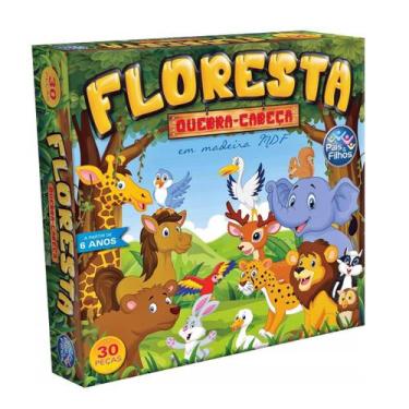 Imagem de Puzzle Quebra Cabeça Infantil Madeira Floresta 30 Peças - Pais E Filho