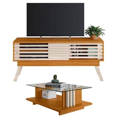 Imagem de Rack Bancada com Mesa de Centro Frizz 1.5 Cinamomo Off White – Madetec