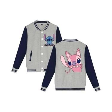 Imagem de Jaqueta De Moletom Unissex Infantil Y2K Disney Stitch Estilo Baseball 