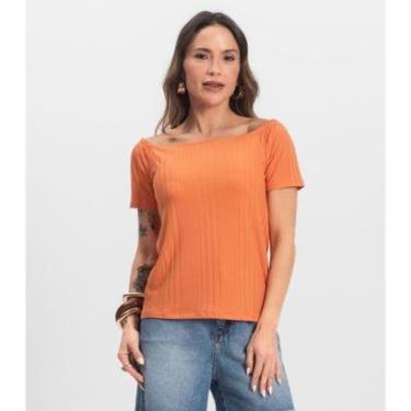 Imagem de Blusa Feminina Canelada Infinita Cor Marrom-Feminino