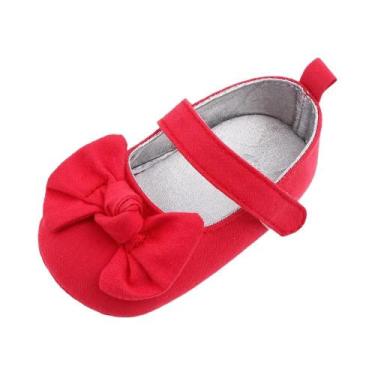 Imagem de Sapatos De Princesa Para Menina Bebê Em PU Macio Com Laço, Bonitos Par