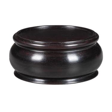 Imagem de suporte para bonsai Suporte de exposição aquário redondo Blackwood Home Vase, base ornamentos para bule chá Bonsai