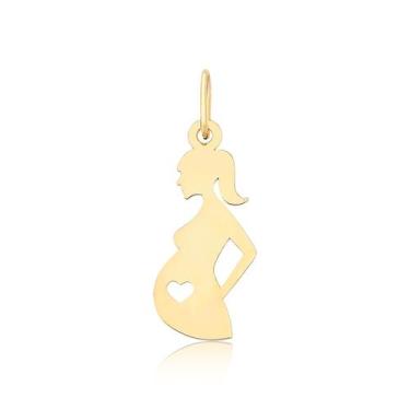 Imagem de Pingente Mãe Gestante Grávida Ouro 10k Pm04 - MAEHLER, Dourado