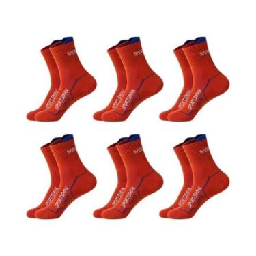 Imagem de Meias Esportivas Masculinas De Basquete E Corrida, 6 Pares, Curta, Res
