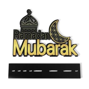 Imagem de Decorações Ramadan Mubarak, decoração de mesa Eid Mubarak, placas Happy Ramadan Kareem, suprimentos de festa de mesa Al-Fitr para cozinha doméstica