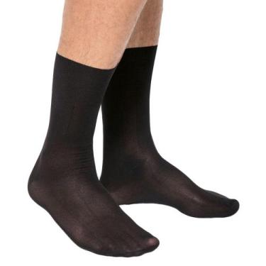 Imagem de Meia Social Selene Poliamida Juvenil, Preto, 29-34