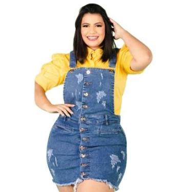 Imagem de Jardineira Plus Size Feminina Com Botões-Feminino