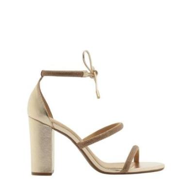 Imagem de Sandália Arezzo Salto Alto Strass Amarração-Feminino