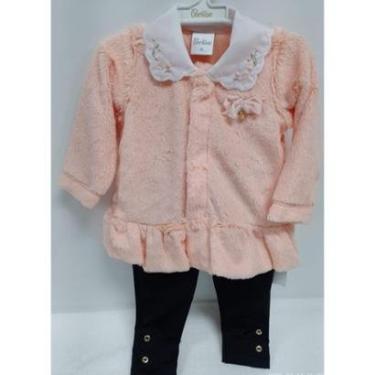 Imagem de Conjunto Luxo Blusa Pelo Bebê Menina Calça Paraiso Rf 14646-Feminino