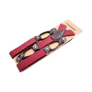 Imagem de Suspensórios Unissex Vintage Ajustáveis Com Elástico, Detalhes Em Cour