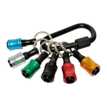 Imagem de Whtkoph Porta-bits para Chave de Fenda (6 Unidades), Adaptador para Furadeira/parafuso, Extensão de Troca Rápida, Chaveiro com Encaixe Hexagonal.