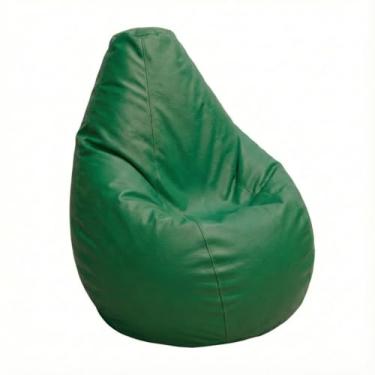 Imagem de Puff Pera Tamanho Pequeno em Couro Sintético com Enchimento Impermeável, Amarelo, 80x60cm, para Sala Quarto ou Escritório, Confortável, Resistente (Verde)