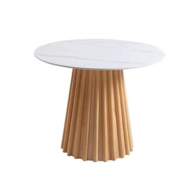 Imagem de Mesa de jantar, estilo nórdico, mesa de jantar redonda, de madeira maciça, mesa de café, sala de estar, mesa de chá, varanda, mesa de cozinha moderna