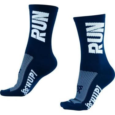 Imagem de Kit 03 Pares Meia de Corrida Hupi Run 42K 36-42, Preto, Amarelo, Azul