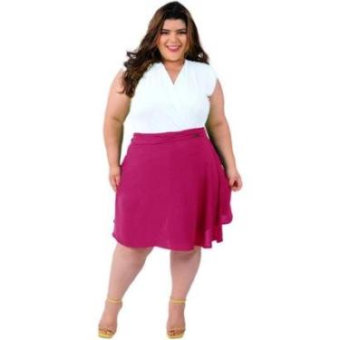 Imagem de Saia Envelope Transpassada Curta Feminina Plus Size Catwalk-Feminino