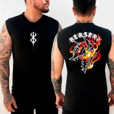 Imagem de Camiseta Regata Abstract Compressão Bersek Anime Manga Mascara Do Cavaleiro Dark-Unissex