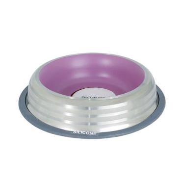 Imagem de Comedouro Inox Antiderrapante Rosa 210ml Germanhart