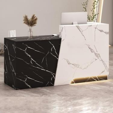 Imagem de Mesa de recepção, balcão de recepção, mesa de recepção de salão, mesa de recepção em pé, recepção pequena, balcão de loja, mesa de recepção em forma de L, caixa e balcão de recepção com balcão