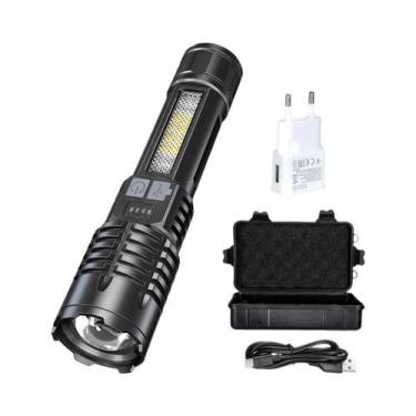 Imagem de Lanterna LED Ultra Brilhante 2000LM Recarregável Tipo-C Com Zoom De Lo