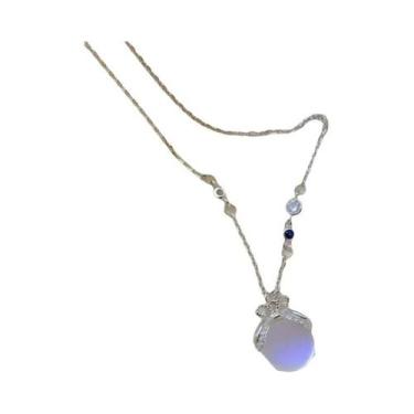 Imagem de Colar Feminino Y2K Com Pingente De Coração E Pedra Da Lua Retrô - Aces