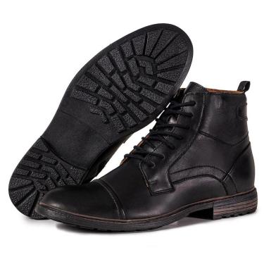 Imagem de Bota Coturno Masculino Cano Médio Couro Confortável-Masculino