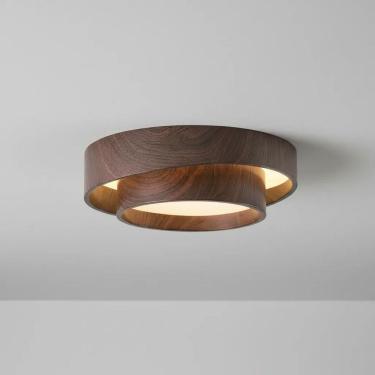 Imagem de Plafon Moderno Gemini Amadeirado 40cm Led 30W 3 em 1 Bivolt 16592-PL