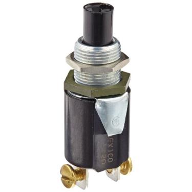 Imagem de Interruptor de botão, função liga/desliga, SPST N.C, atuador de nylon, 0,75/0,25 amperes a 125/250 VCA