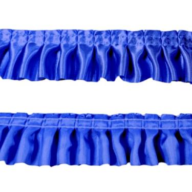 Imagem de Acabamentos de tecido de cetim com acabamento de babados de 10 metros, fitas de tecido de chiffon plissadas para costura, artesanato, cortina, vestido de casamento, fronha (azul escuro)