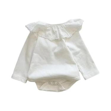 Imagem de Macacão De Renda De Manga Longa Para Bebê Menina, Roupa De Recém-Nasci