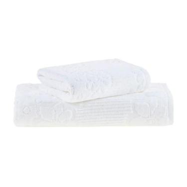Imagem de Jogo de Toalhas Lollipop Buddemeyer Banho e Rosto 2Pçs, Branco - 1011