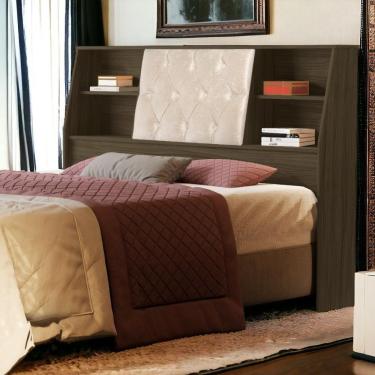 Imagem de Cabeceira Com Estofado Núbia Casal Castanho E Bege Cambel