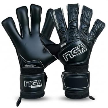 Imagem de Luva Goleiro Nga Brio Grip Profissional Futebol Society Durável Tamanhos 8 9 10 11 Preta Branca Azul Vermelha Original Látex Alemão (Preto, 10)